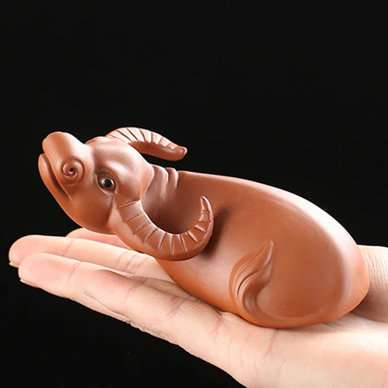 Clay Tea Pet Ornaments Lying Cow Statue