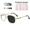 Alloy Glasses Men big Square Myopia Prescription Eyeglasses Women Metal Full Optical Eyewear 2256 SPH 0 -0.5 -0.75 -1.0 TO -6.0 1