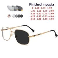 Alloy Glasses Men big Square Myopia Prescription Eyeglasses Women Metal Full Optical Eyewear 2256 SPH 0 -0.5 -0.75 -1.0 TO -6.0 1