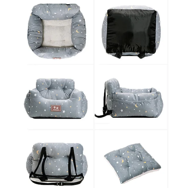 Dog Car Seat Bed Travel Dog Car Seats for Small Medium Dogs Front/Back Seat Indoor/Car Use Pet Car Carrier Bed Cover Removable 2