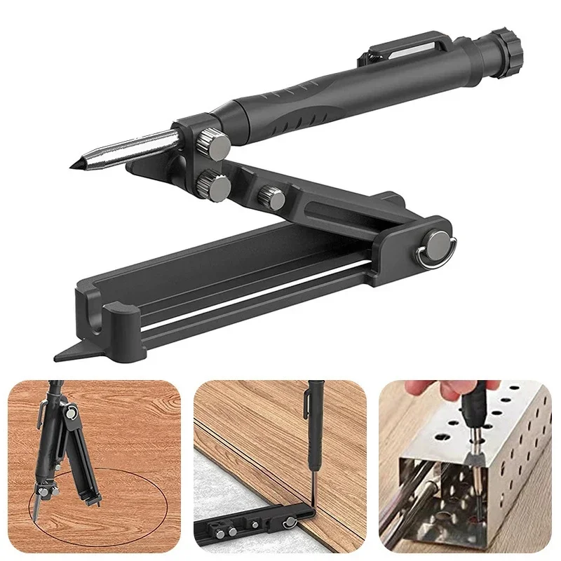 

1pc Multi-functional Woodworking Measuring Scribing Tool Plastic/Metal Adjustable Profile Scribing Ruler Contour Gauge Hand Tool