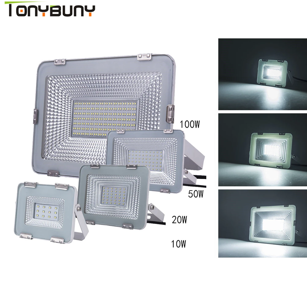 High effect Led Floodlight 10W 20W 100W 50W Outdoor SMD Flood Light AC 220V 240V Waterproof IP65 Professional Lighting Lamp high quality 100a 120a 150a 200a 220v 240v 360v mppt solar charge controller solar charger