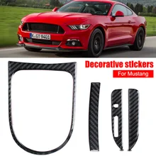 

Car Interior Center Console Gear Shift Panel Cover Trim Carbon Fiber Black for Ford Mustang 2015-2019 Fast Delivery