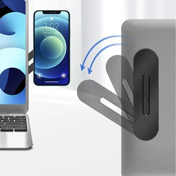 Laptop Screen Expand Magnetic Phone Holder Stand Folding Side Dual-Screen Mount For iPhone 13 14 Pro Max Xiaomi Huawei Bracket 1