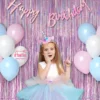 Pink Tinsel Curtain Party Backdrop - GREATRIL Glitter Foil Fringe Curtain Lilac Pink Party Decor Streamers for Birthday 2