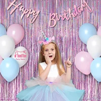 Pink Tinsel Curtain Party Backdrop - GREATRIL Glitter Foil Fringe Curtain Lilac Pink Party Decor Streamers for Birthday 2