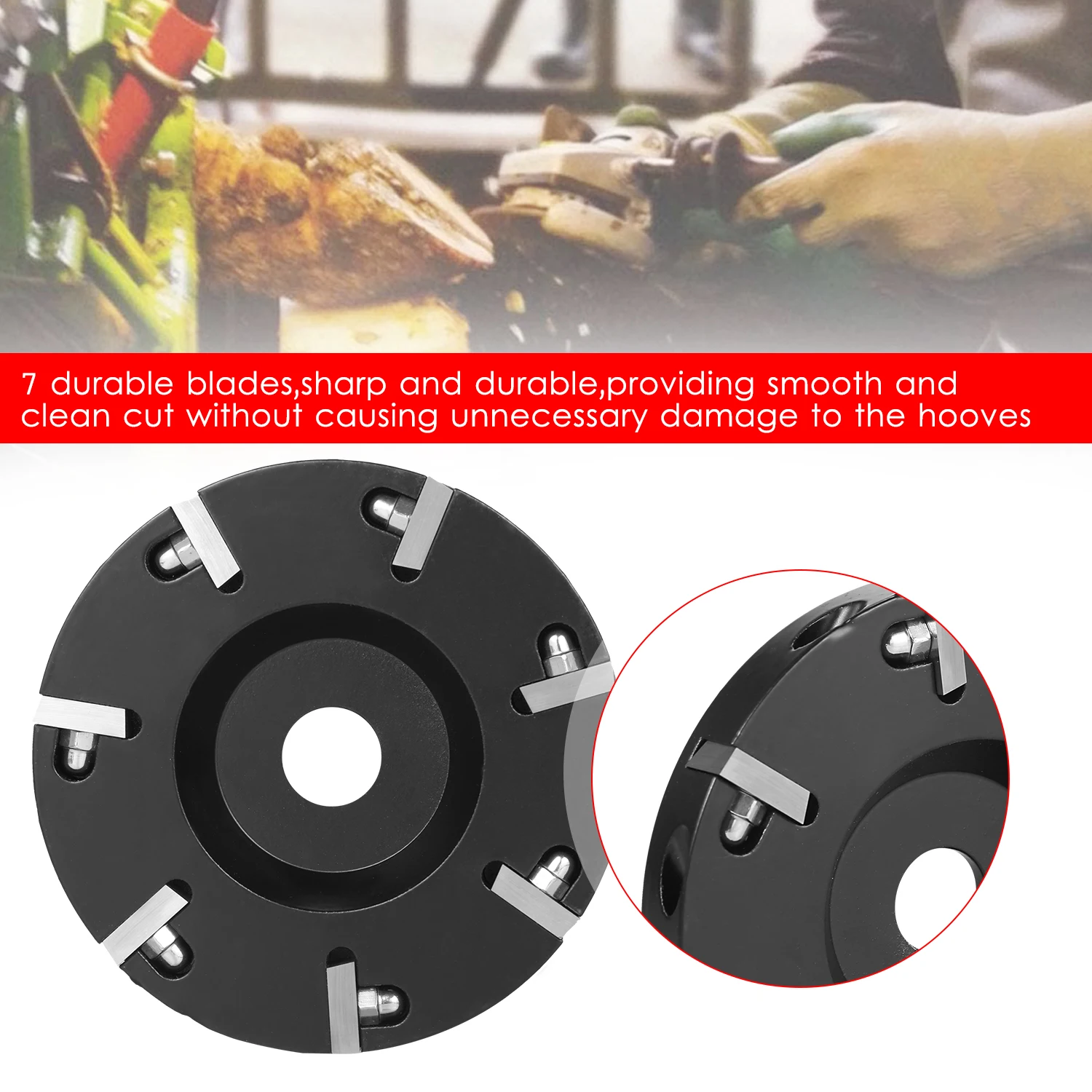 Livestock Hoof Trimming Disc Zinc Alloy Plate Hoof Trimming Discs Grinding Discs Claws Care Tool with 7 Blades
