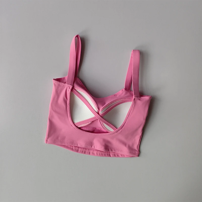 Beautiful Back Suspender Sports Bra for Women Shockproof Sagging Thin Shoulder Straps Quick Drying Yoga and Fitness Vest Tops