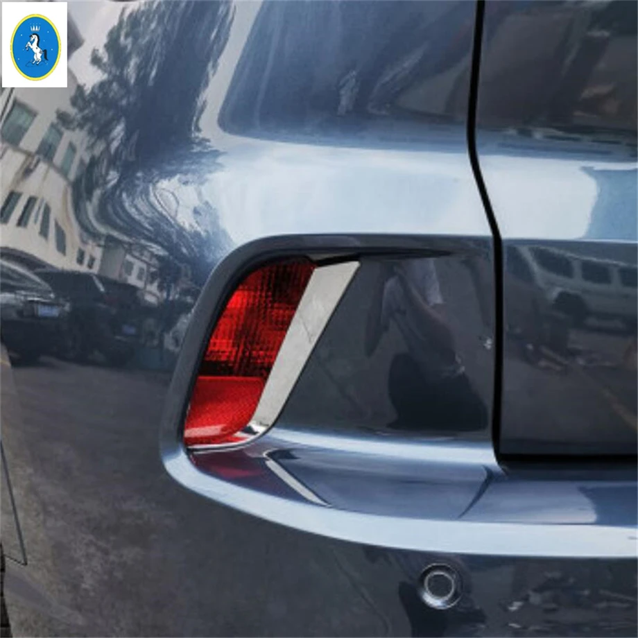 Rear Bumper Reflector Fog Light Cover Strip Trim - Chrome/Carbon Fiber Finish