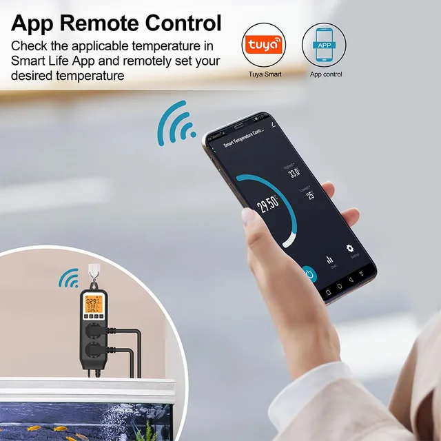 WiFi Digital Temperature Controller Smart Socket Thermostat Sensor Heating Cooling Mode for Nursery Fermentation Reptile Farming 2