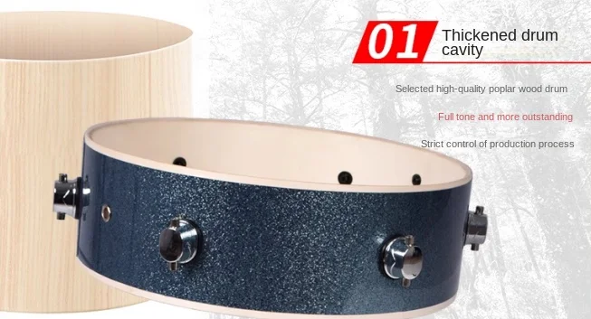 Portable Acoustic Jazz Drum Set with Pedals