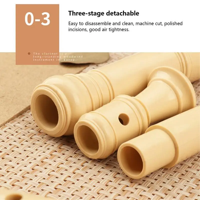 Soprano Recorder Instrument German Fingering Soprano 6/8 Hole Flute Recorder Instrument Detachable Student Flute With