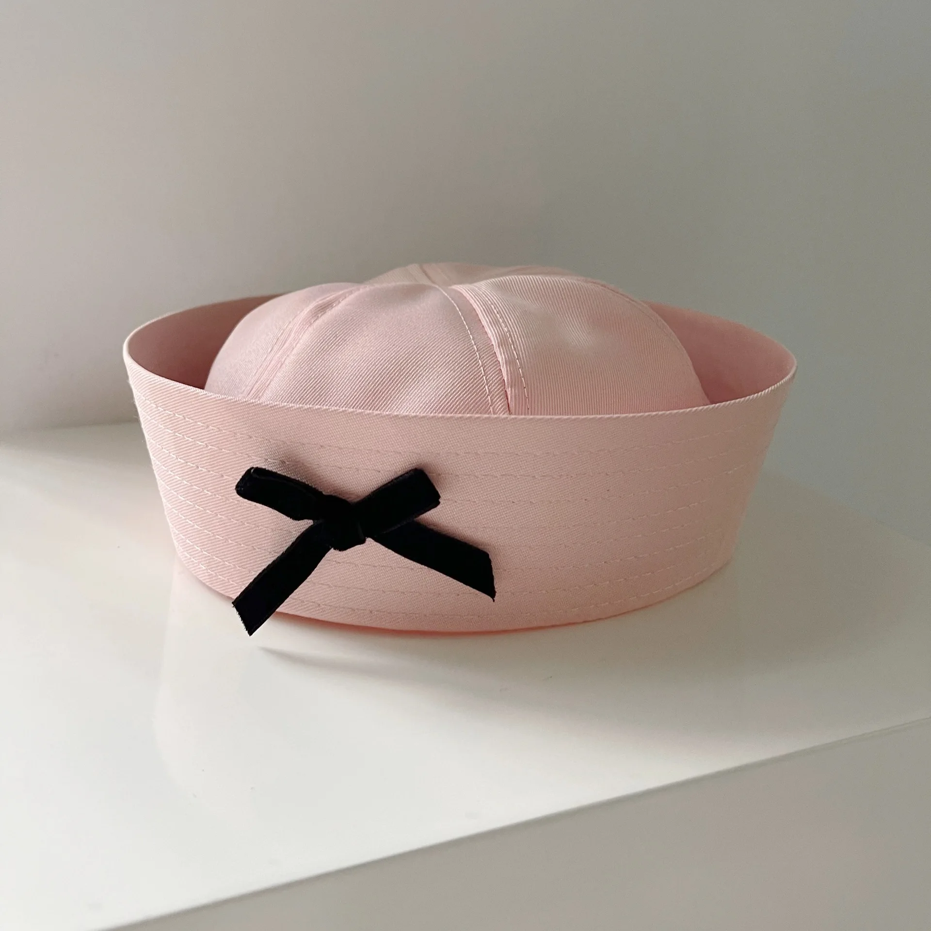 Sailor Hat Women Hats Kawai Bow Nurse Hat Sexy Doctor Women Halloween Costume Lovely Pink Sailor Hat Flip Brim Cap Versatile SweetyJK Beret Navy Beret sailor hat,women hats