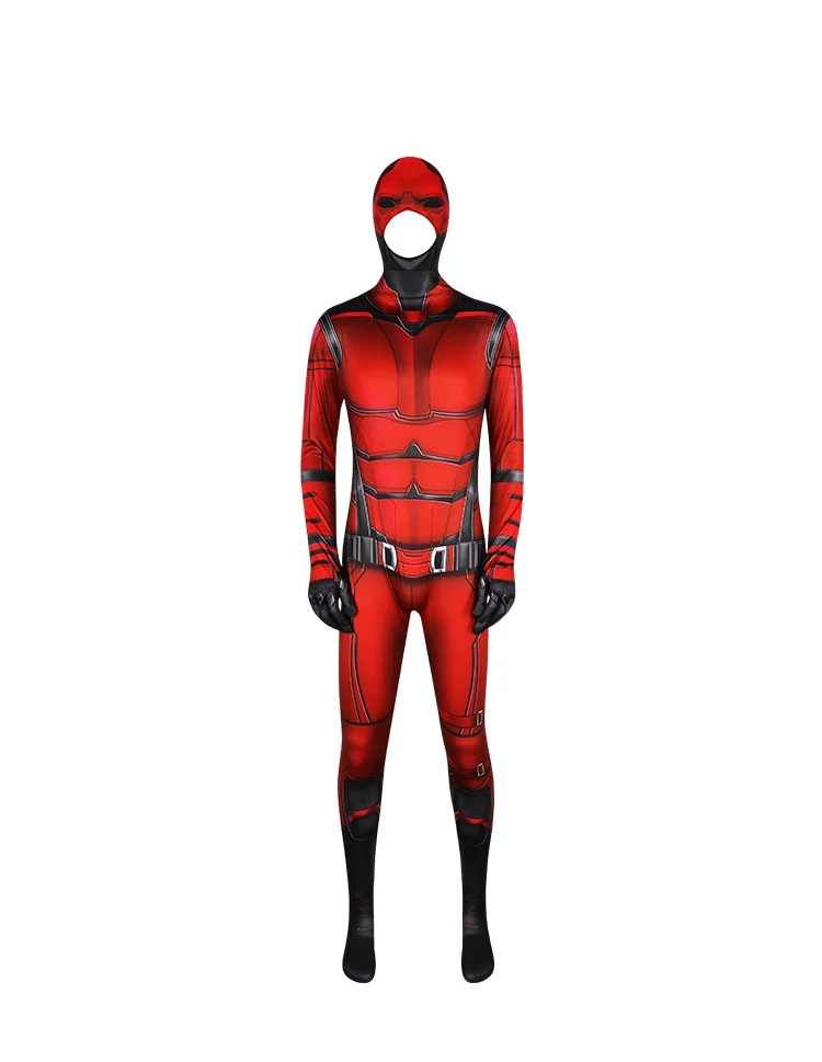 Marvel Comics: Daredevil | Red Bodysuit and Mask Cosplay Costume 21 Marvel Comics Daredevil Red Bodysuit Mask Cosplay Costume