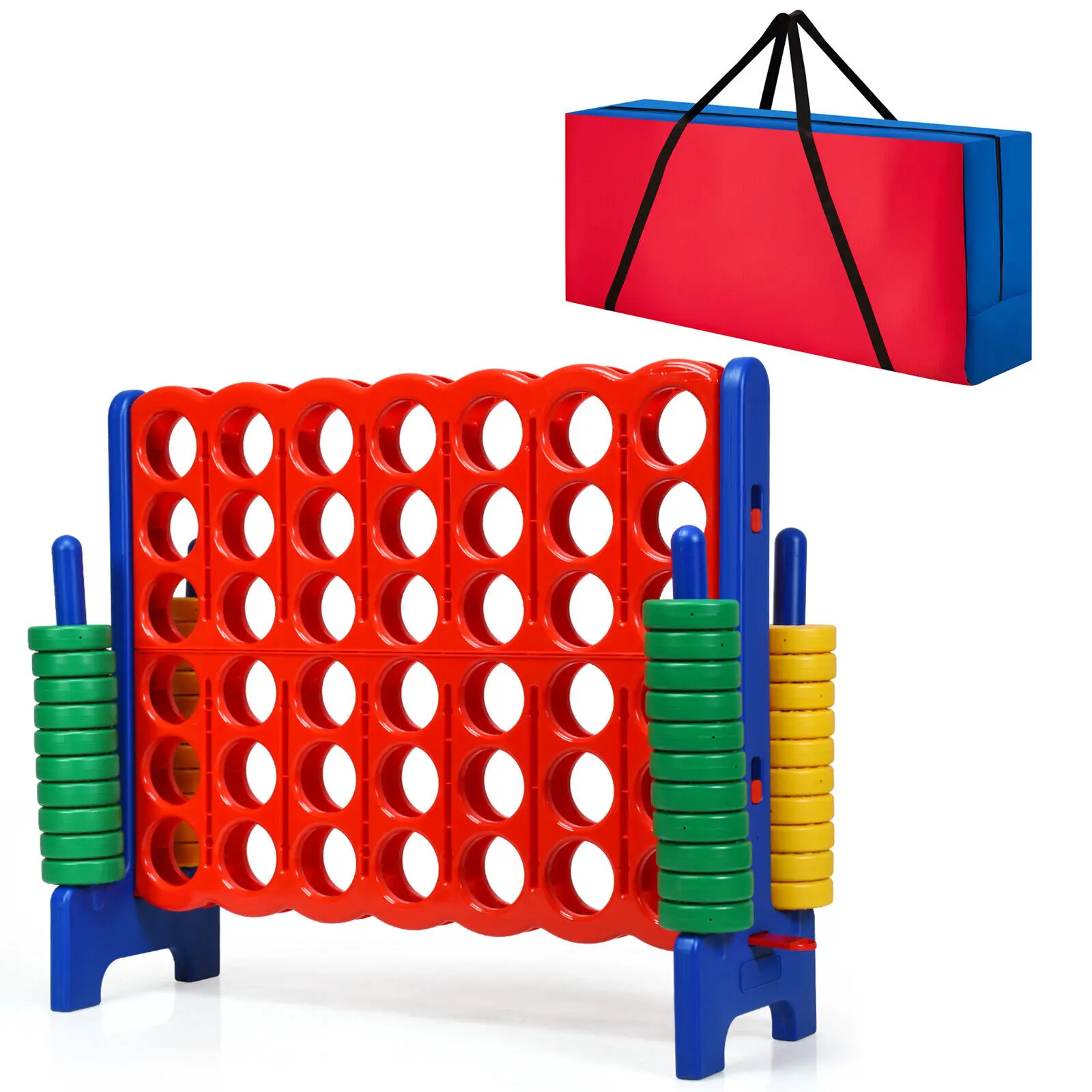 

Costway Giant 4-In-A-Row 4-to-Score Game W/Bag Indoor Outdoor Party Family Connect Game