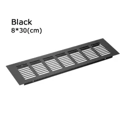 Aluminum Alloy Decorative Louver Vent Cover (Black - 8x30cm-)