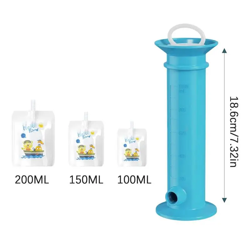 Baby Food Pouch Maker Reusable Pure Color Pouches Toddler Fruit Squeeze Puree Filler For Kids