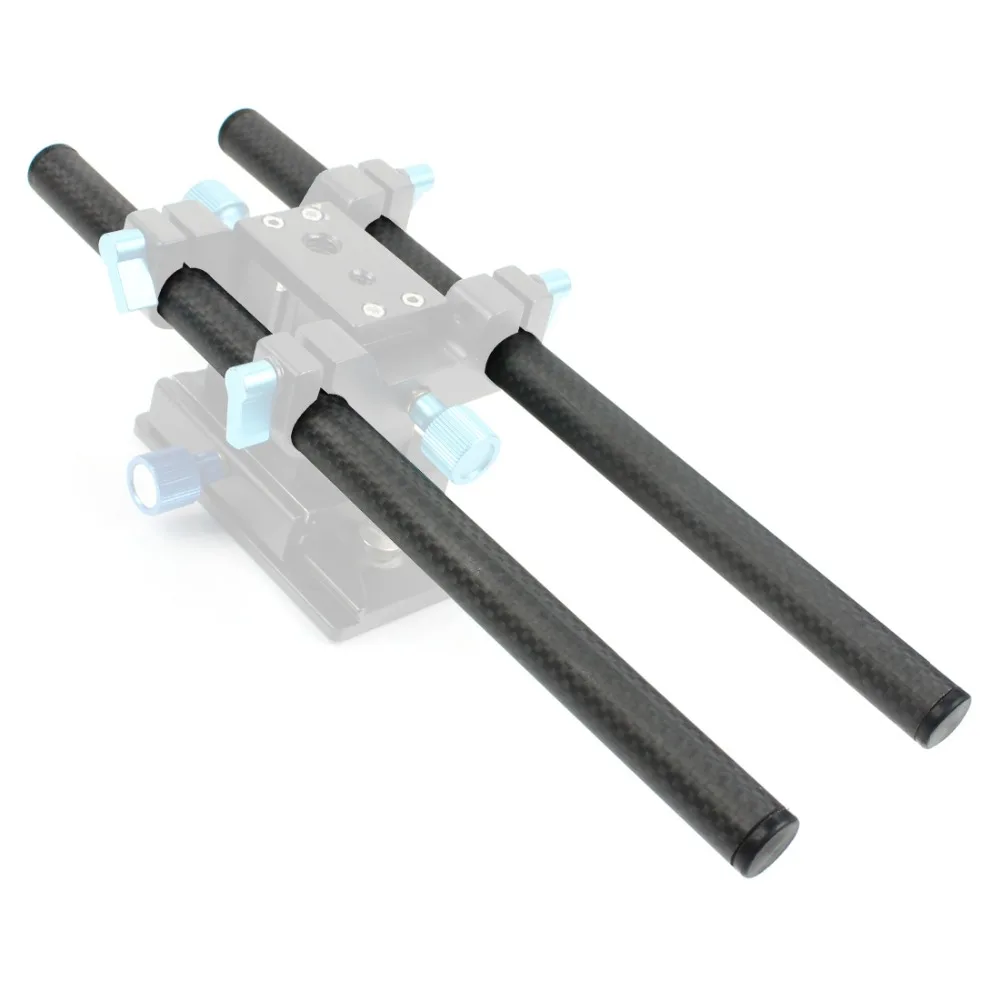2PCS 10cm 25cm 30cm 40cm Carbon Fiber Tube Rod w/ 15mm Telephoto Lens Support fo