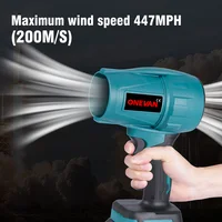 ONEVAN 200M/S 2000W Brushless Turbo Fan Blowers Electric Handheld Jet Fan Snow Leaf Dust Blowing Tool for Makita 18V Battery 2