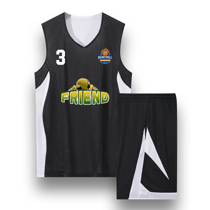 Men Kids High Quality DIY Customized Double-side Basketball Training Uniform Reversible Basketball Jersey Sets New Collection