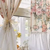 French Romantic Flowers Curtains Cloth For Living Room Lace Warp Ruffled Rose Tulle Curtains for Kitchen #A542 3