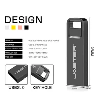 JASTER Memory Stick 2.0 Metal USB Flash Drive 64GB Free Custom LOGO Pen Drives 32GB Usb Pendrive Pack U Disk 16GB Free of Charge 4