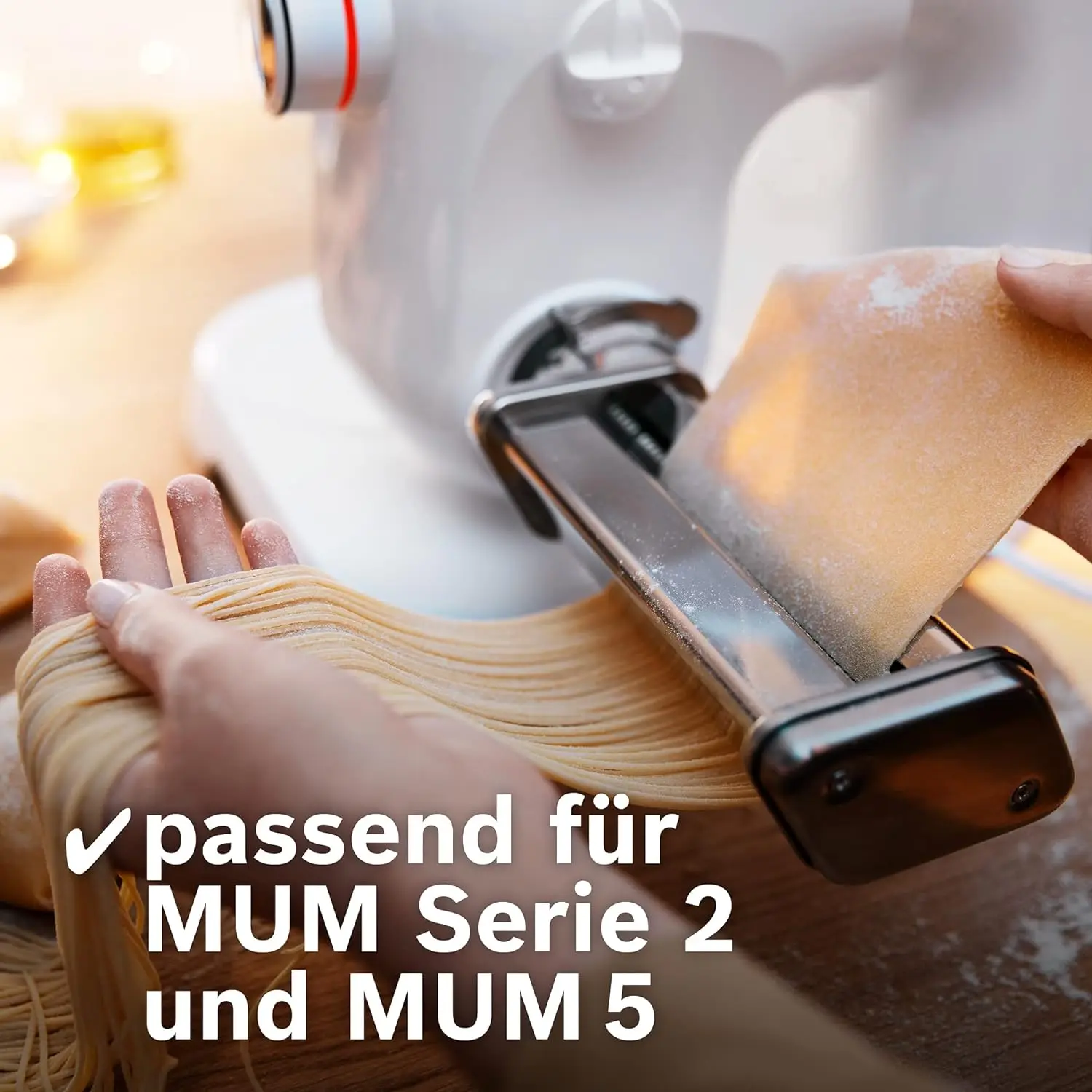 Description Picture 6 of item2024 Bosch Pasta Roller Attachment Kitchen Mixer MUM2&$4&5, Pasta Sheet Roller, Spaghetti & Fettuccine Cutter Maker Accessories