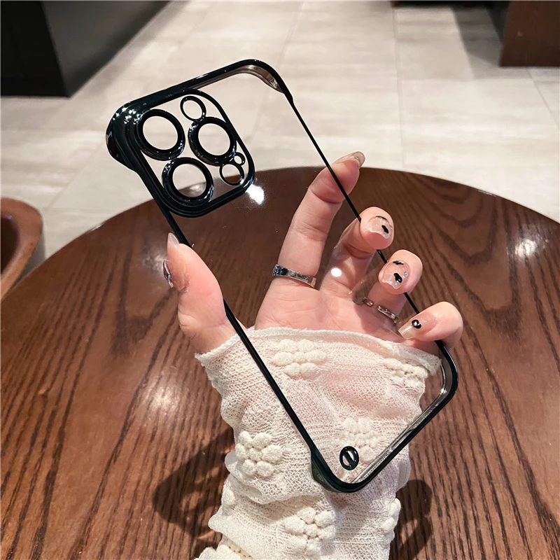 UltraThin Frameless Transparent Plating Clear Phone Case - Slim Cover Coque