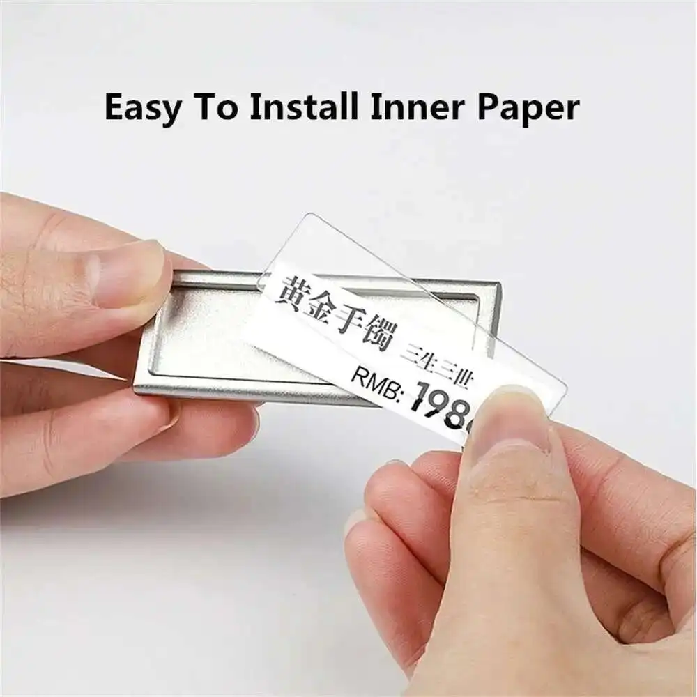10pcs 6cm X 2cm 금속 미니 사인 디스플레이 홀더 가격 카드 태그 라벨 카운터 탑 티켓 종이 홀더 스탠드