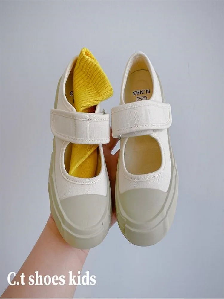 

2024 Autumn/Winter New Little Girls' Soft Sole Comfortable Casual Shoes Beige Black Low Top Fashion Girls' Canvas Shoes 26-27