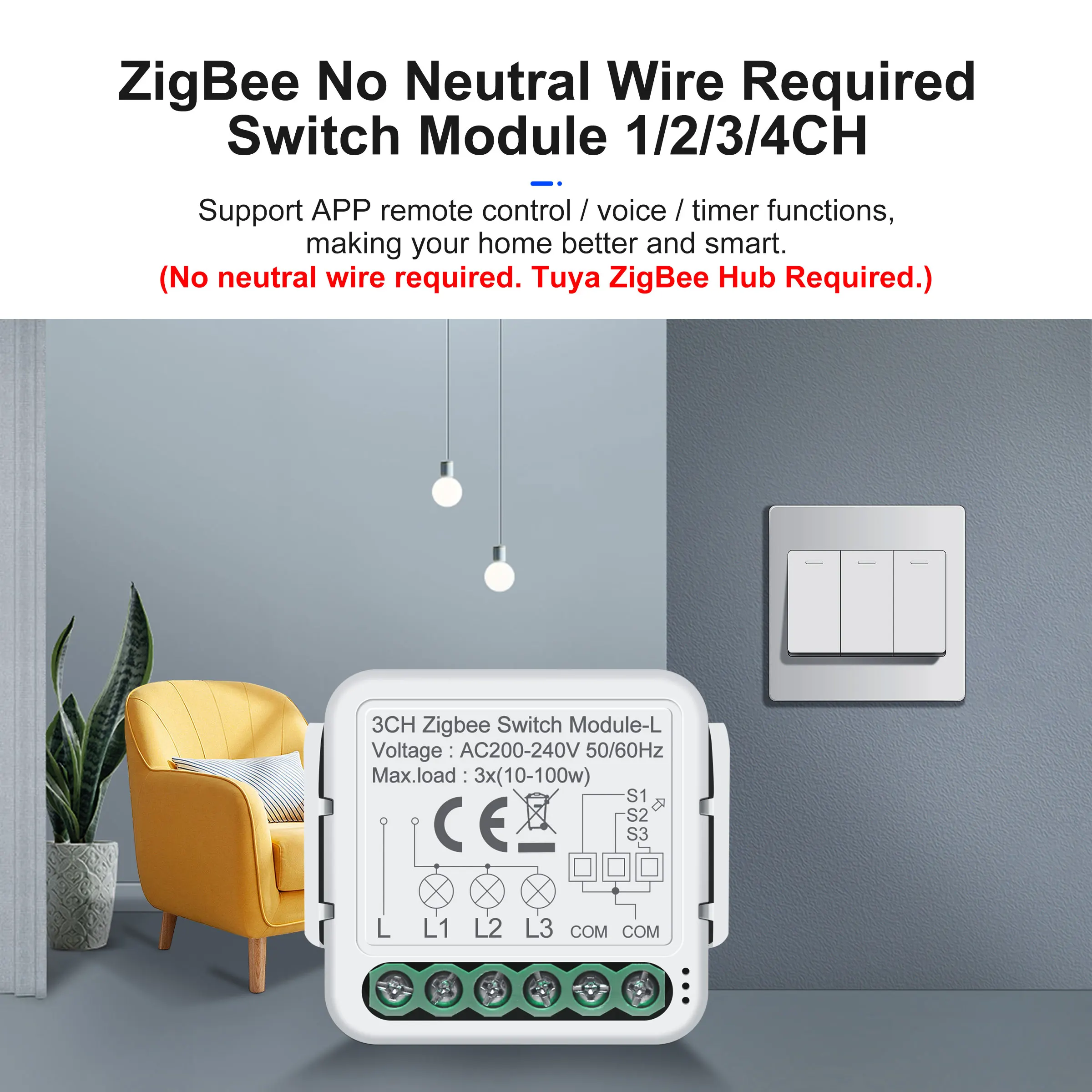 Led Dimmer Switch Smart Light Switch Smart Dimmer Switch Lamp Dimmer GIRIER Tuya Smart ZigBee Light Curtain Dimmer Switch Module DIY Smart Home Automation Relay Works with Alexa Hey Google Alice