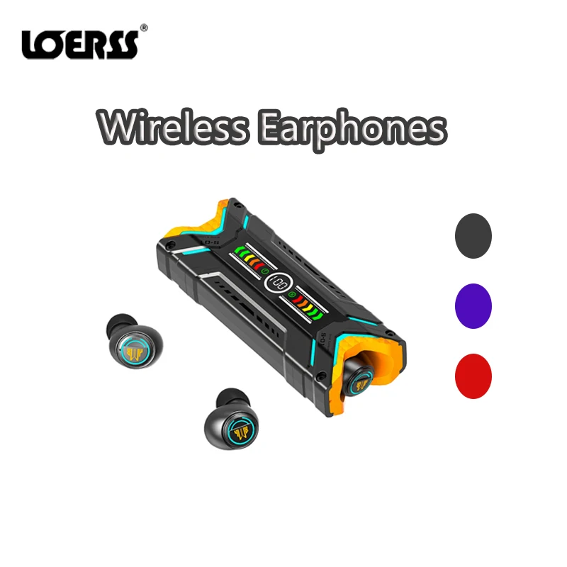 

LOERSS Bluetooth Wireless Earphones HIFI Stereo Earbuds Gaming Sport Music Headphone Noise Reduction Airphone for Samsung Xiaomi