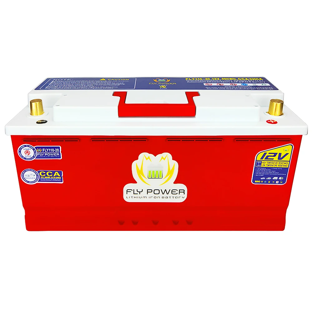 FLY110-20 LiFePO4 battery 12V 120AH 1440Wh CCA2300A With Jump Starter Protection Automobile 12v lithium battery LiFePO4