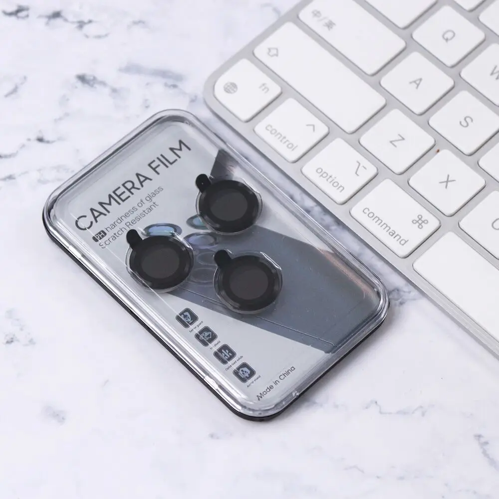 25Pcs  Lens Metal Ring Protector Glass For Iphone 12 13 14 Pro Max Camera Len Protect On Phone Camera Protector Film