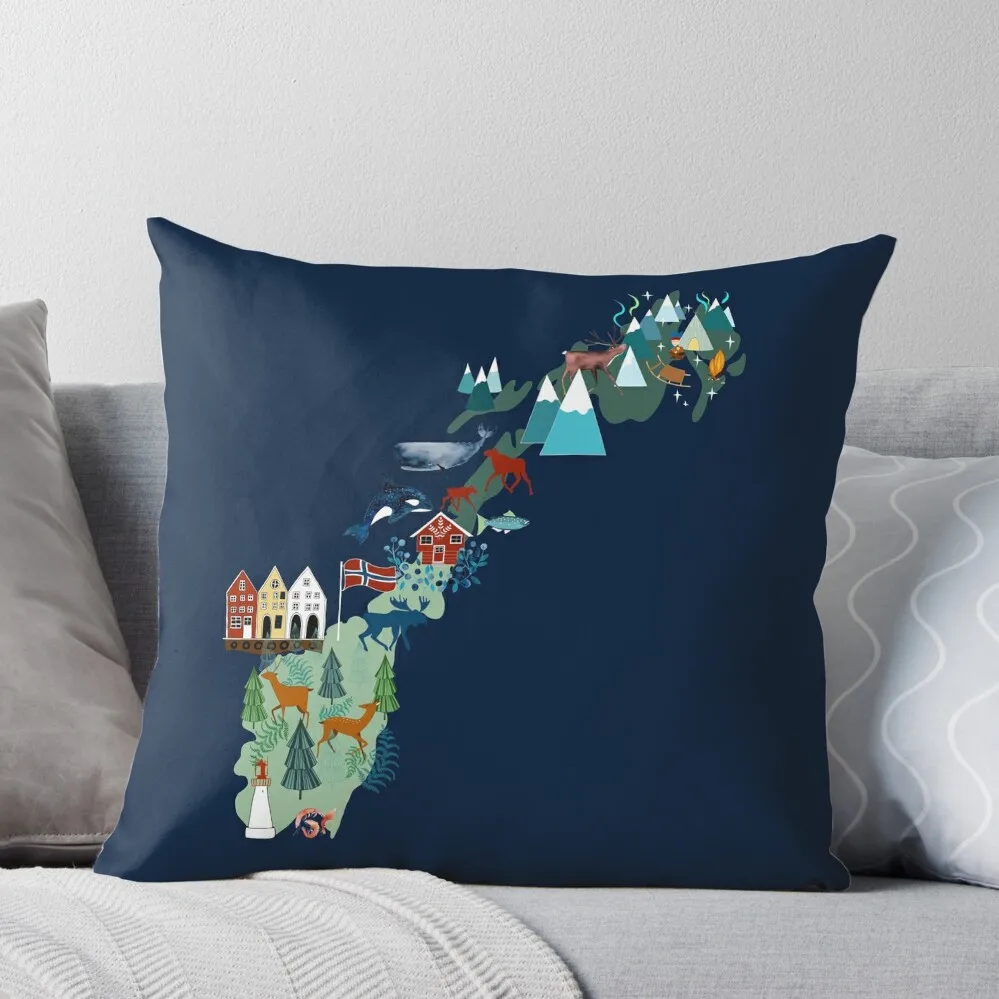 

Norway Souvenir Throw Pillow Christmas Throw Pillows Covers Marble Cushion Cover Decorative Sofa Cushions Ornamental Pillow