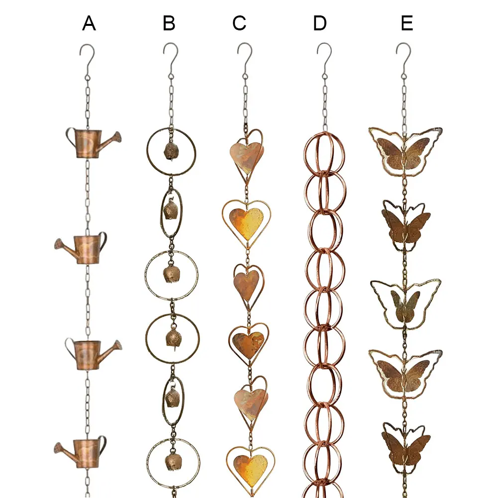 Metal Rainwater Drainage Chain Multifunction Drainage Rainwater Chain Decorative Downspout Rain Chain for Front Porch Patio