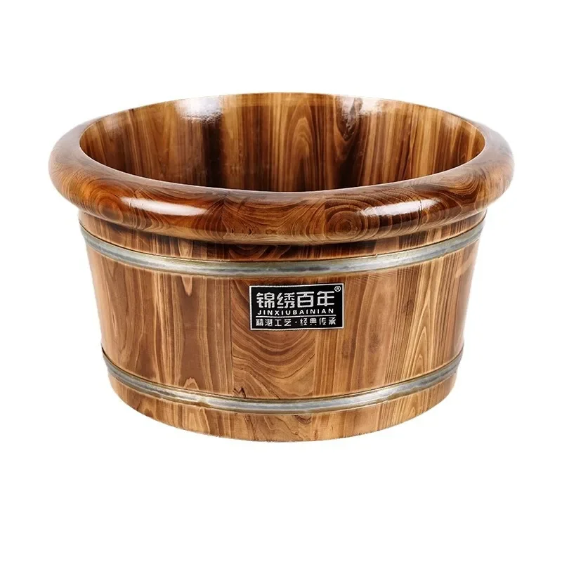 Carbonized Foot Soaking Barrel Home Wooden Over Calf Foot Basin Wooden Basin Solid Wood Bath