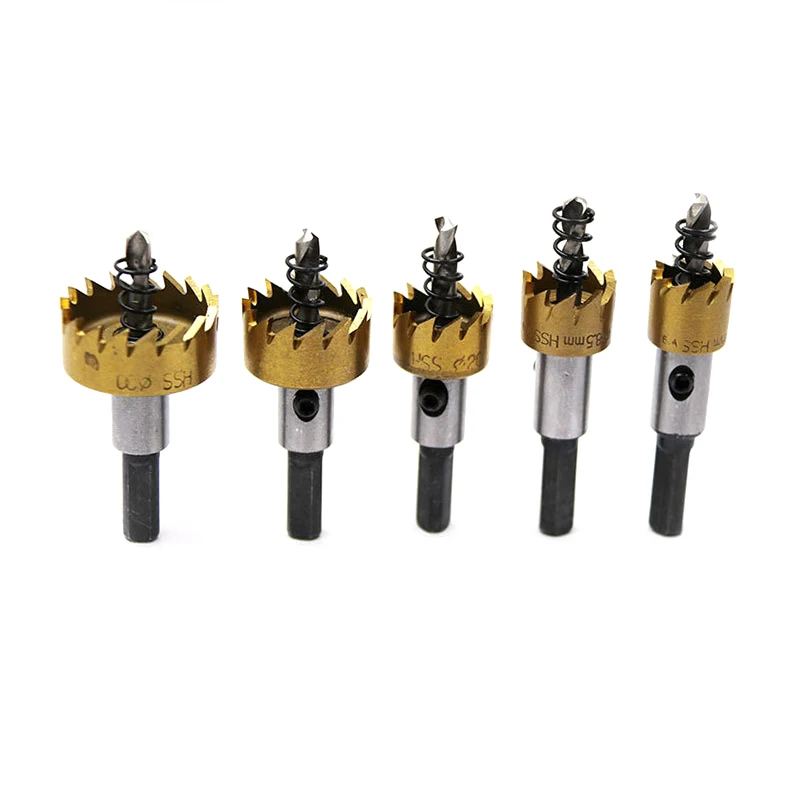 

5pcs Core Drill Bit Aluminum Hole Opener Metal Sheet Reamer Quick-Cutting Drill 16/18/20/25/30mm High Speed Steel