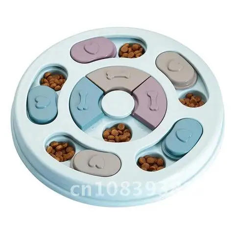 

Puppy Interactive Slow Feeder Dog Puzzle Toys Increase IQ Food Dispenser Slowly Eating NonSlip Bowl Pet Cat Dogs Training Game