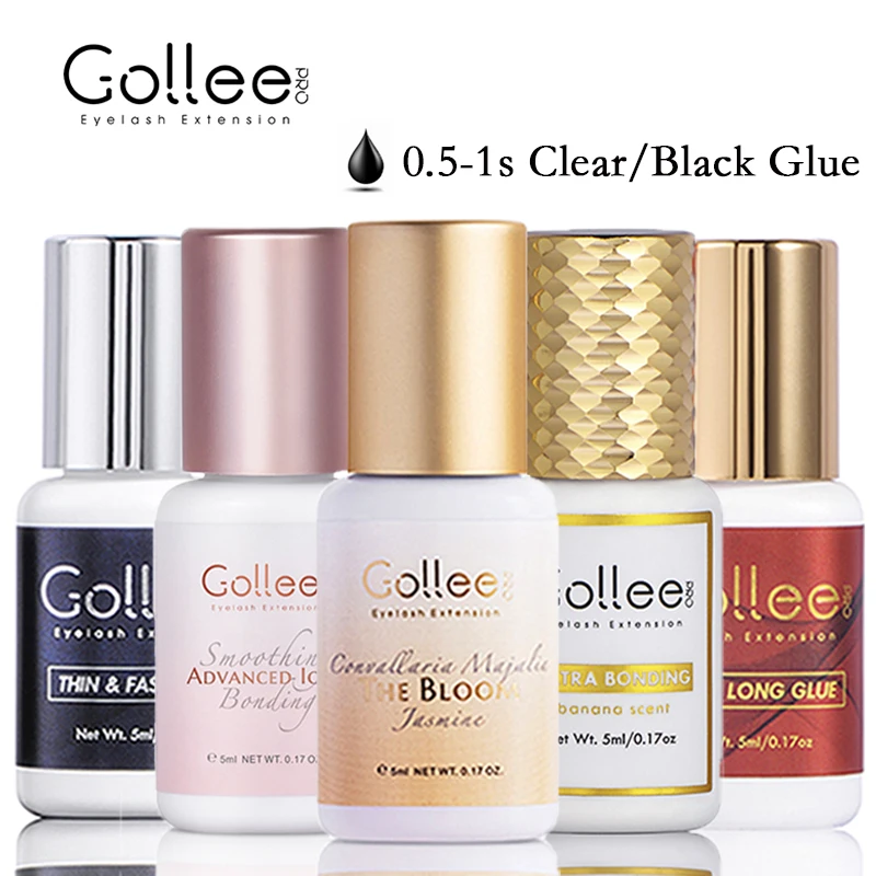 Eyelash Glue Gollee 1s Dry Eyelash Bond Mixed floral fragrance Eyelash Extension Glue with Bonder Glue Lash Fast Accelerator Waterproof Bond