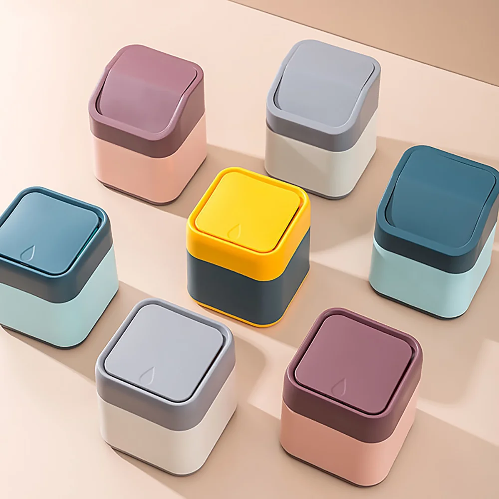 Mini Office Dustbin With Cover, Office Dustbin, Household And