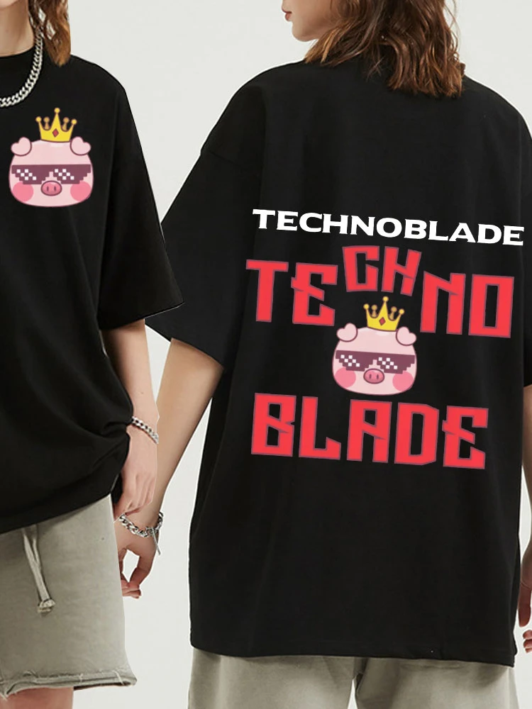 

King of Pig Technoblade Merch Graphics Print Tshirt Summer Camisa Tees Short Sleeve Shirts Hip Hop Streetwear Male Lady Tops