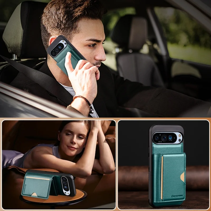 Magsafe Magnetic Leather Wallet Card Phone Case - Flip Purse Holder Cover