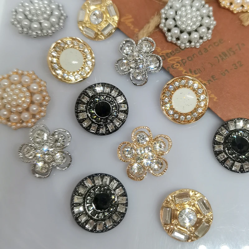 STOBOK Elegant Rhinestone Upholstery Buttons - 6 Pcs, Silver, Decorative Sewing Buttons For Crafts, Clothing & Home Decor - View #4