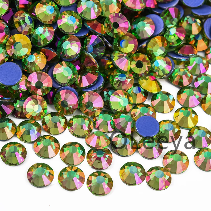 Oleeya Glitter Hotfix Rhinestones - 1440pcs Crystal Pack for DIY Nail Art Accessories