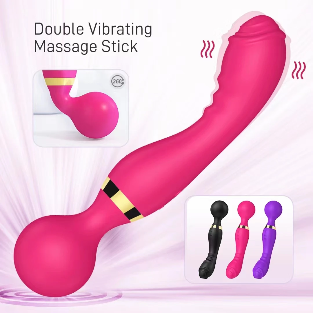 Powerful Magic Wand Dildos Vibrator Dual Motor Silicone Large G-Spot Massager Sex Toys For Couple Clitoris_voghion.com