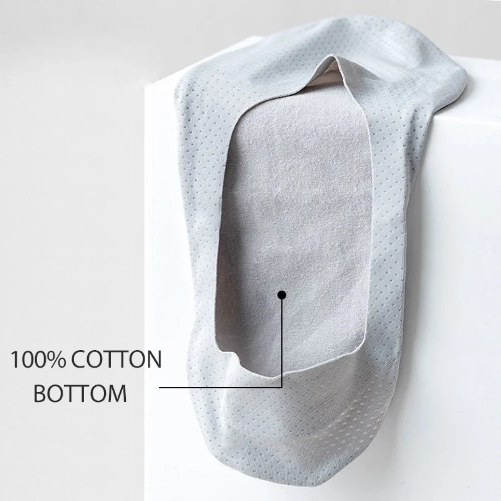 Boat Socks HSS 5 Pairs/Lot Men Boat Socks Cotton Deodorant Sweat Absorption Summer Sock Thin Breathable Silicone Non-slip Silk Socks