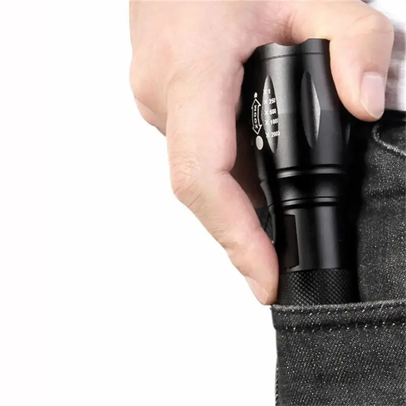 LED Flashlights T6 Strong Light Flashlight Aluminum Alloy Telescopic Zoom Battery Version Charging Outdoor Searchlight Remote led flashlights