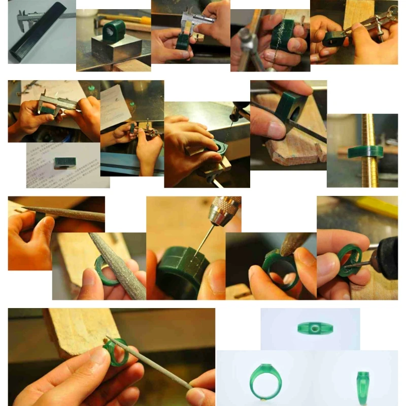 

Practical Carving Wax Ring Tube 4-Size Green Ring Mold Carved Wax Hole for Rings