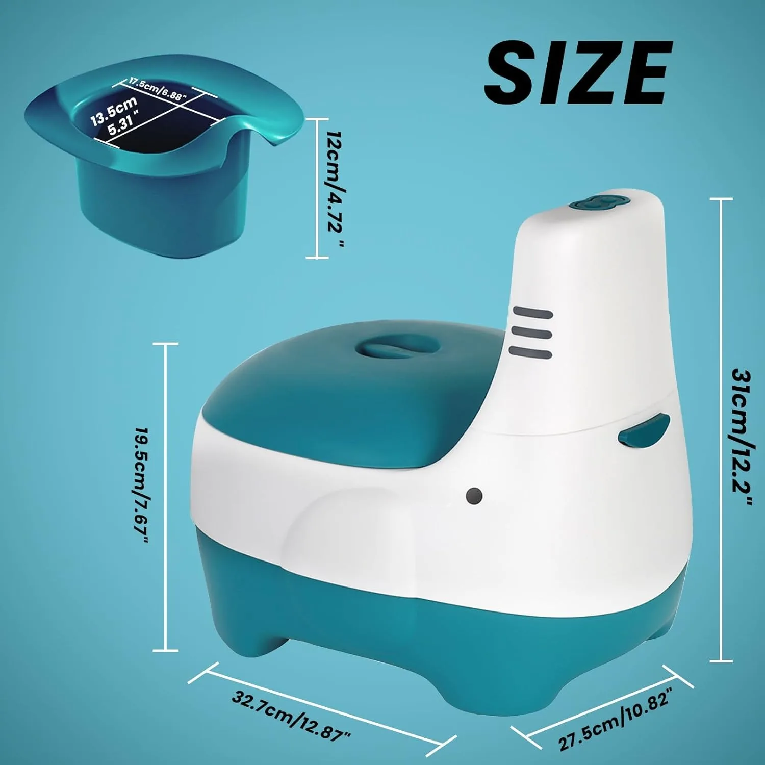 Potty Training Toilet, Training Seat with Realistic Flush Sound, Portable Toilet for Kids - Easy to Clean Potty Seat 2